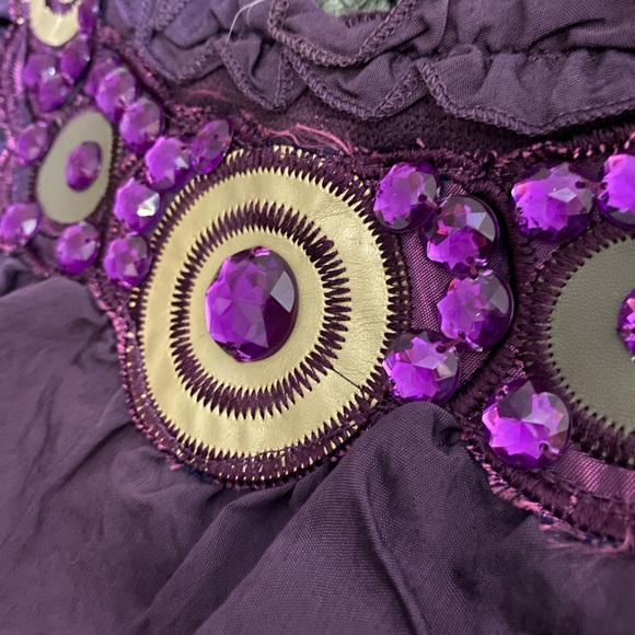 Bohemian Purple Embellished Short Casual Dress. - Picture 2 of 10